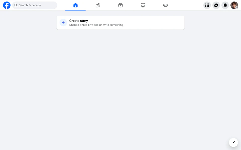 facebook.com with Feed Remover enabled