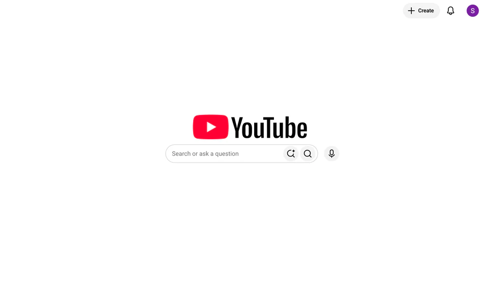 youtube.com with Feed Remover enabled